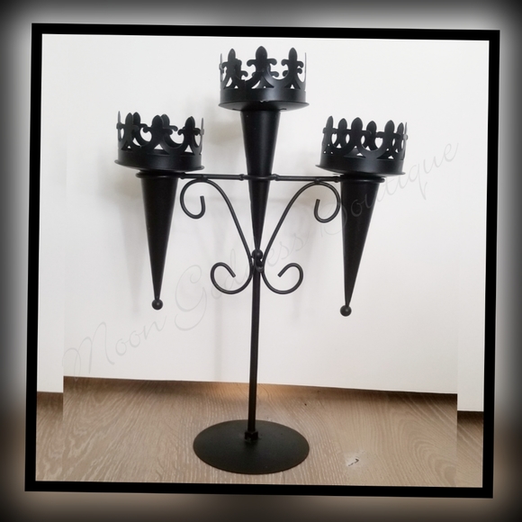 The Vault Accents Medieval Victorian Gothic Black Candle Holder